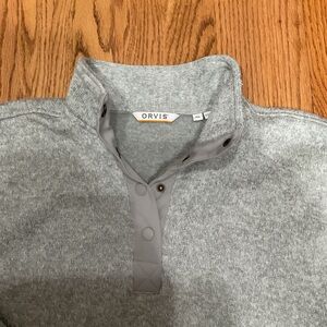Orvis Heather Gray Button-Up Sweater size xl